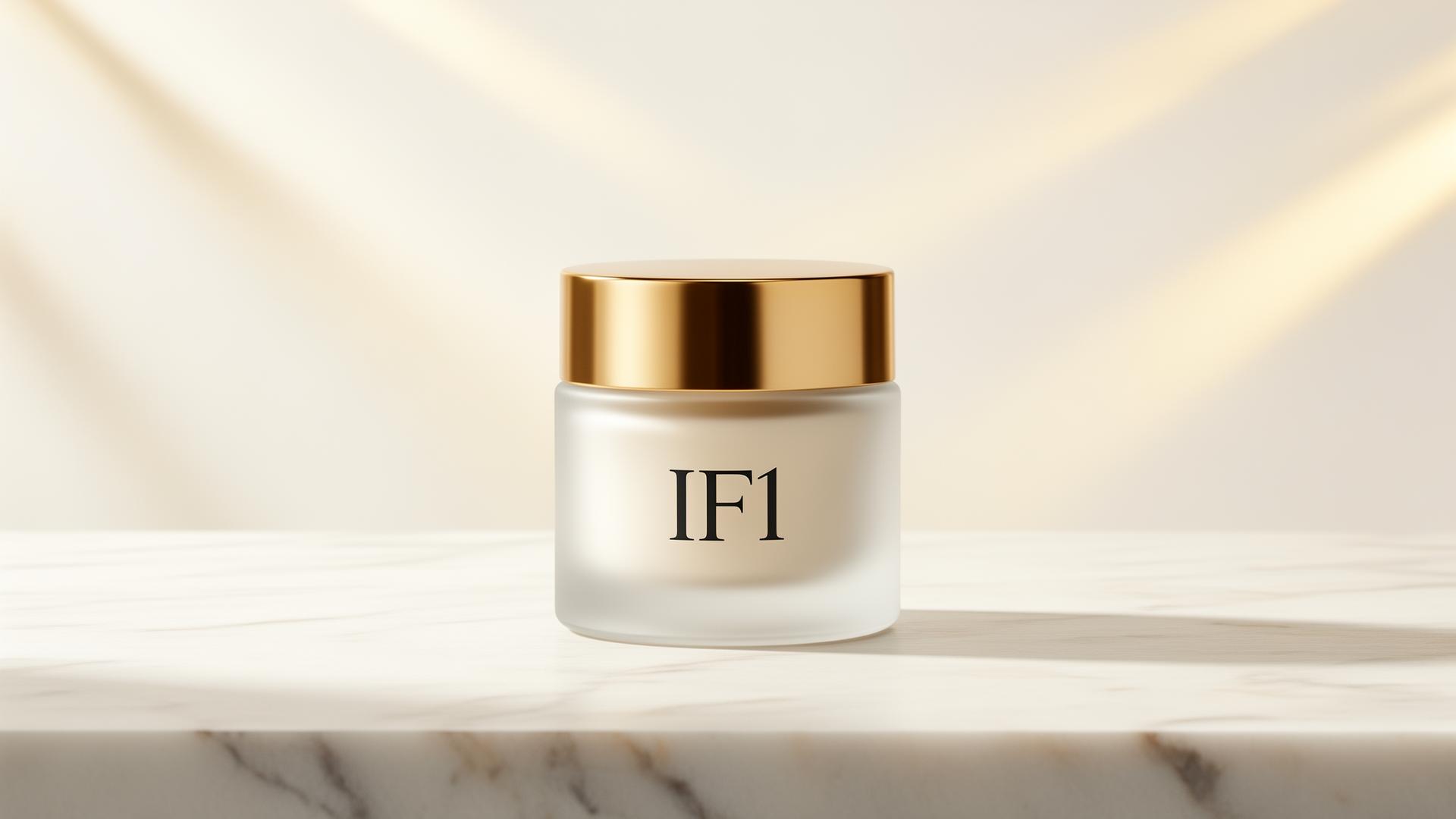 IF1 Skin Moisturizer - Premium anti-aging cosmetic in elegant frosted glass jar
